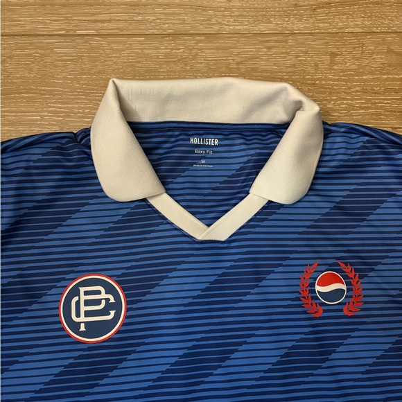 Hollister Blue Striped Polo Shirt - Picture 2 of 4